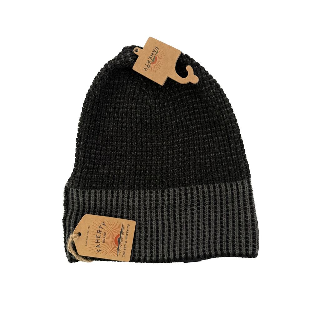 Faherty Winter Waffle Beanie Men's One Size Cotton Cashmere Blend NEW